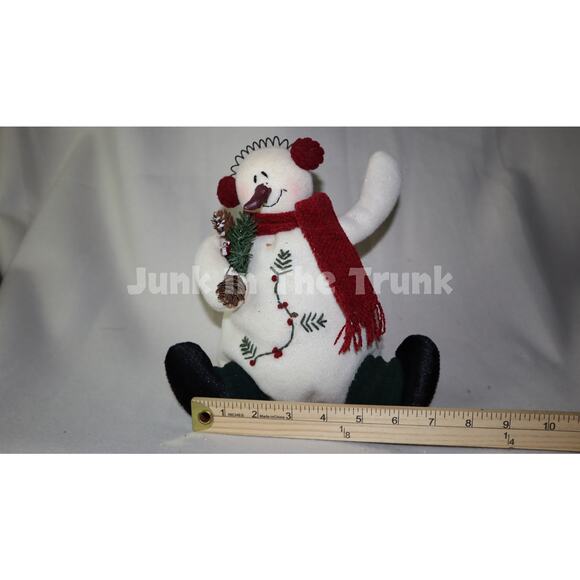 Snow man with earmuffs decoration 8 1/2in - Picture 3 of 4